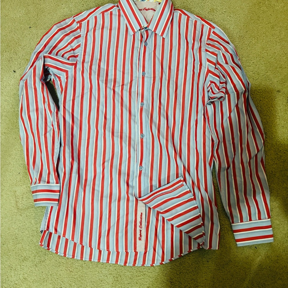 Report Collection Red and White Striped Casual Shirt